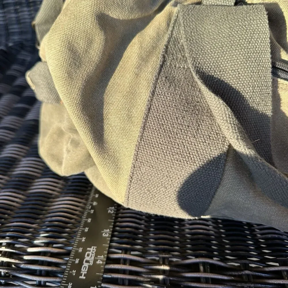 Vintage L.L Bean Sunwashed Canvas Adventure Duffel Large Tan Gorpcore Granola‎